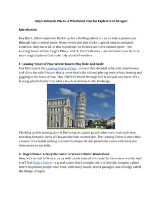 Must visit places in Italy | PDF