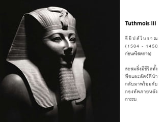 Tuthmois III
อี ยิ ป ต์ โ บ ร า ณ
(1504 - 1450
ก่อนคริสตกาล)
สะสมสิ่งมีชีวิตทั้ง
พืชและสัตว์ที่นา
กลับมาพร้อมกับ
กองทัพภายหลัง
การรบ
 