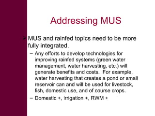 Multiple use services: Key issues in the Nile Basin of Ethiopia