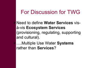 Multiple use services: Key issues in the Nile Basin of Ethiopia