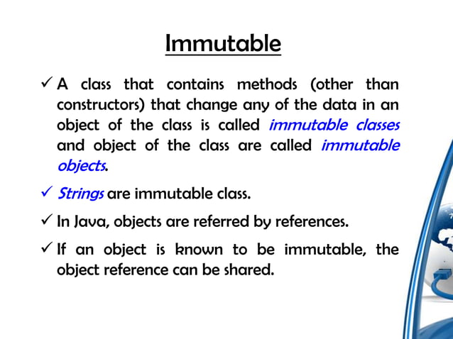 Mutable and immutable classes | PPT
