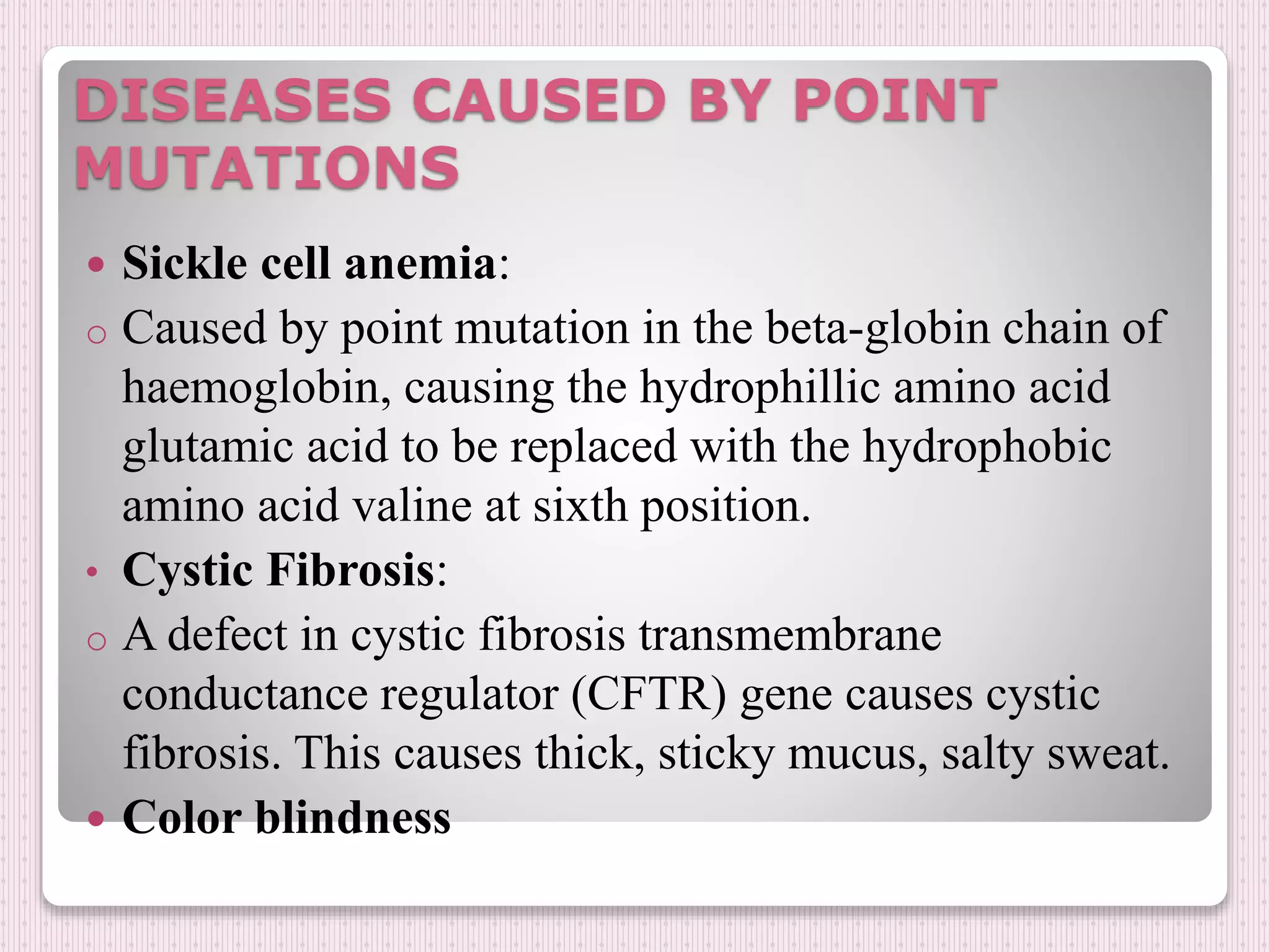 Mutagens, types of mutations PPT
