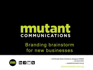 Branding brainstorm
for new businesses

 