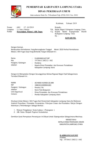 Mutasi Asn Ke Pusat 2019 Achmad Avandi