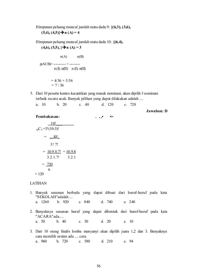 Matematika Mutasi Dan Kombinasi