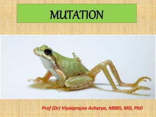MUTATION
Prof (Dr) Viyatprajna Acharya, MBBS, MD, PhD
 