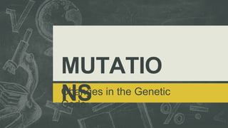 MUTATIO
NS
Changes in the Genetic
Code
 