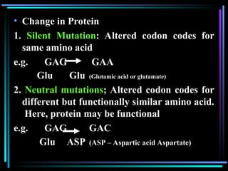 Genetics: DNA Mutation types and mechanism.ppt