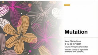 Mutation: type and type of Mutagens . | PPTX