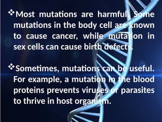 Harmless Mutations Examples MUTATION, Genetic Disorders, Human Karyotyping, and Genetic Engineering ...
