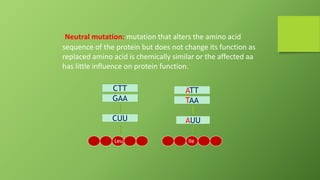 Neutral Mutation Examples Simple mutations by Yalavarthi nagaraju.pptx