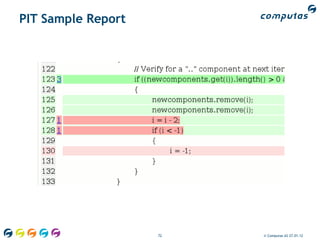 PIT Sample Report




                    72   © Computas AS 27.01.12
 