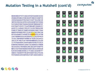 Mutation Testing in a Nutshell (cont'd)




                        9                 © Computas AS 27.01.12
 
