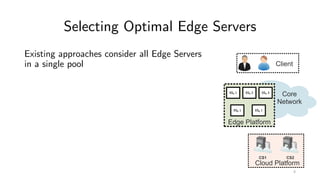 Selecting Optimal Edge Servers
ESA 1 ESA 2 ESA 3
ESB 1 ESB 1
Existing approaches consider all Edge Servers
in a single poo...
