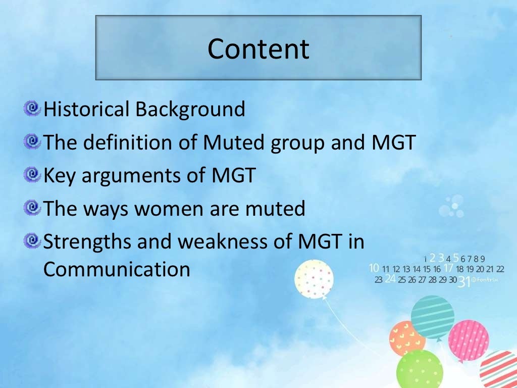 Muted group theory slides