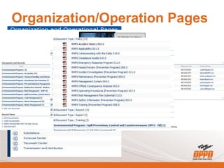 Organization/Operation Pages
 