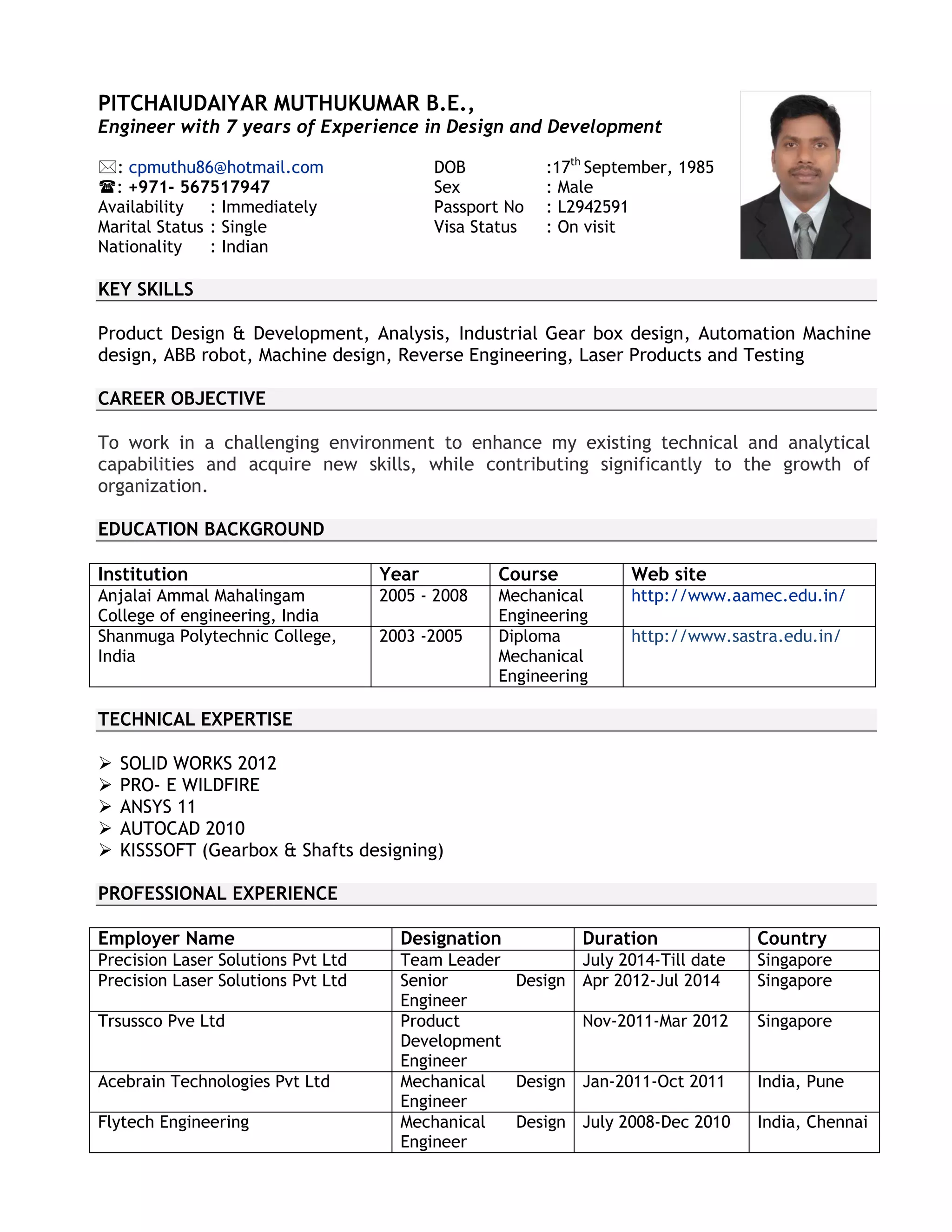 Muthukumar pitchaiudaiyar cv | PDF