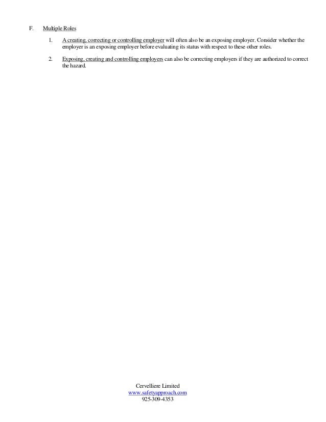 Muti employer worksite citation policy