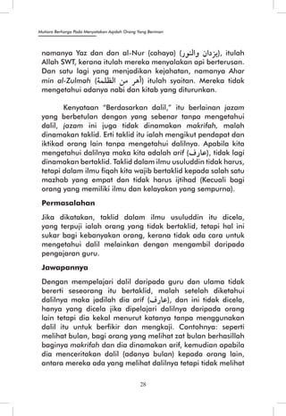 Mutiara Berharga Pada Menyatakan Aqidah Orang Yang Beriman 
28 
 
