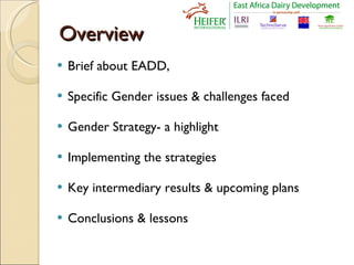 Stepping out in the right direction: Integrating gender in EADD