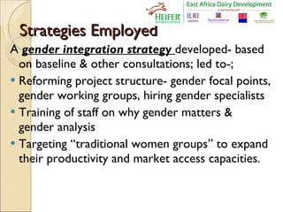 Stepping out in the right direction: Integrating gender in EADD