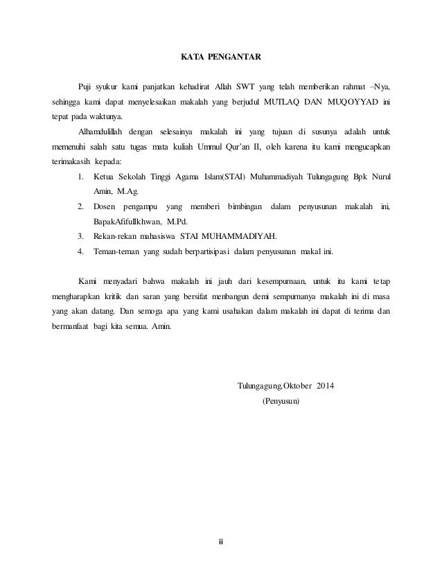 Contoh Pertanyaan Tentang Mutlaq Dan Muqayyad Tugas Sekolah