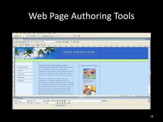 Web Page Authoring Tools




                           18
 