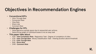 Multi Task Learning for Recommendation Systems | PDF