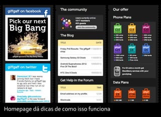 Homepage dá dicas de como isso funciona
 