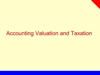 Accounting Valuation and Taxation
 