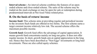 MUTUAL FUND, features of mutual fund, types | PPTX