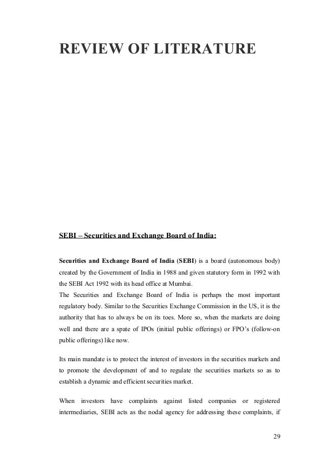 Literature review on ipo in india
