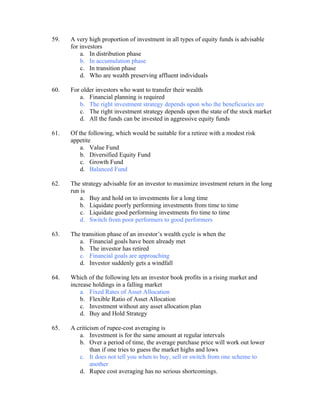 Mutual Fund Question Bank 2 | DOC