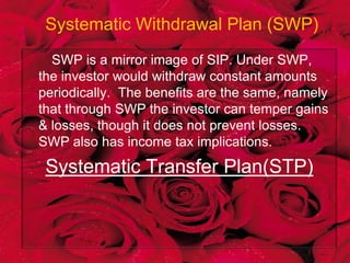 NET ASSET VALUE(NAV) & ITS COMPUTATION         The value of the units of a MF scheme is its net asset value (NAV) on a particular day. The NAV of a scheme is calculated as follows:NAV=Market value of investment + Current Assets + other expenses + accrued income – current liabilities- other liabilities- accrued expenses.            All the MFs calculate the NAV continuously & disclose it everyday by posting it on the website of Association of MFs of India(AMFI). The repurchase price & the selling price are calculated on based on the NAV.