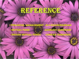 BENEFITS OF MUTUAL FUNDS           MF play a very dominant  role in the capital formation of the country. The specific benefits of MFs can be as given below:Suitability for Small InvestorsRisk managementWholesale investmentInvestors EducationInvestment ResearchLiquidity of stock marketDevelopment of money market