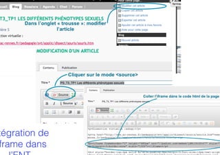 tégration de
frame dans
