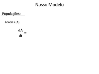 Nosso Modelo Acácias (A) Populações: 