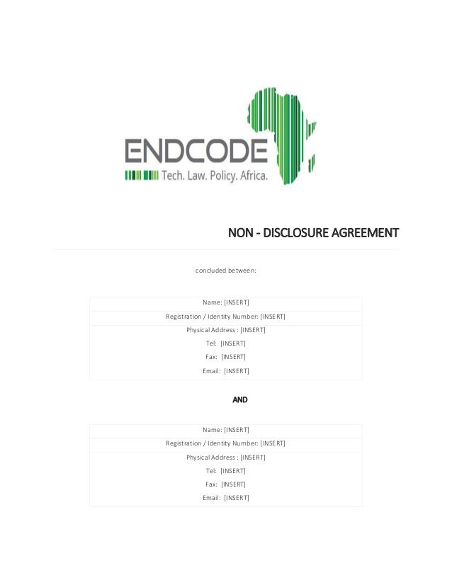 mutual non disclosure agreement south africa nda template south africa