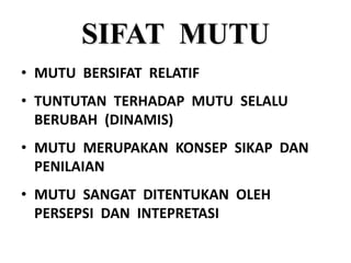 MUTU PELAYANAN KEPERAWATAN -------------- | PPT