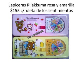 Lapiceras Rilakkuma rosa y amarilla $155 c/ruleta de los sentimientos