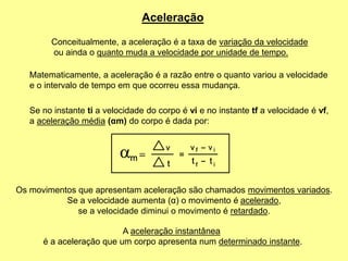 SLIDES DE FÍSICA DE MOVIMENTO UNIFORMEMENTE VARIADO E UNIFORME | PPT