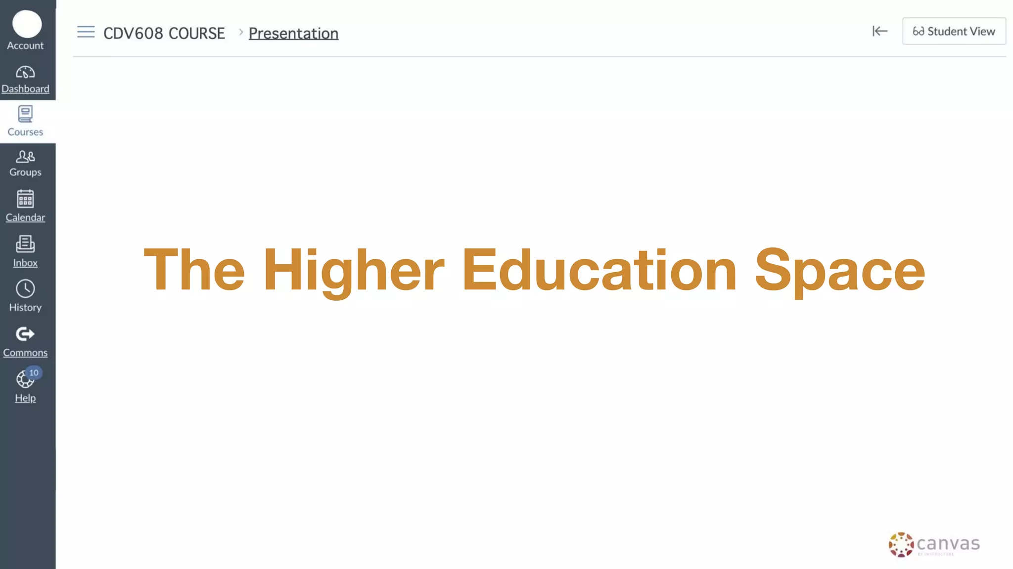 The Higher Education Space
 