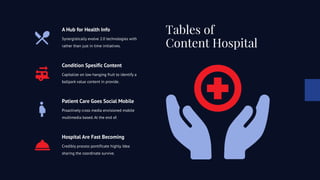 Tables of
Content Hospital
A Hub for Health Info
Synergistically evolve 2.0 technologies with
rather than just in time initiatives.
Condition Spesific Content
Capitalize on low hanging fruit to identify a
ballpark value content in provide.
Patient Care Goes Social Mobile
Proactively cross media envisioned mobile
multimedia based. At the end of.
Hospital Are Fast Becoming
Credibly process pontificate highly. Idea
sharing the coordinate survive.
 