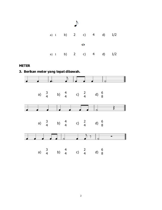 not muzik tahun 4