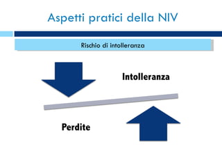 Aspetti pratici della NIV Rischio di intolleranza 