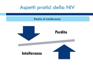 Aspetti pratici della NIV Rischio di intolleranza 