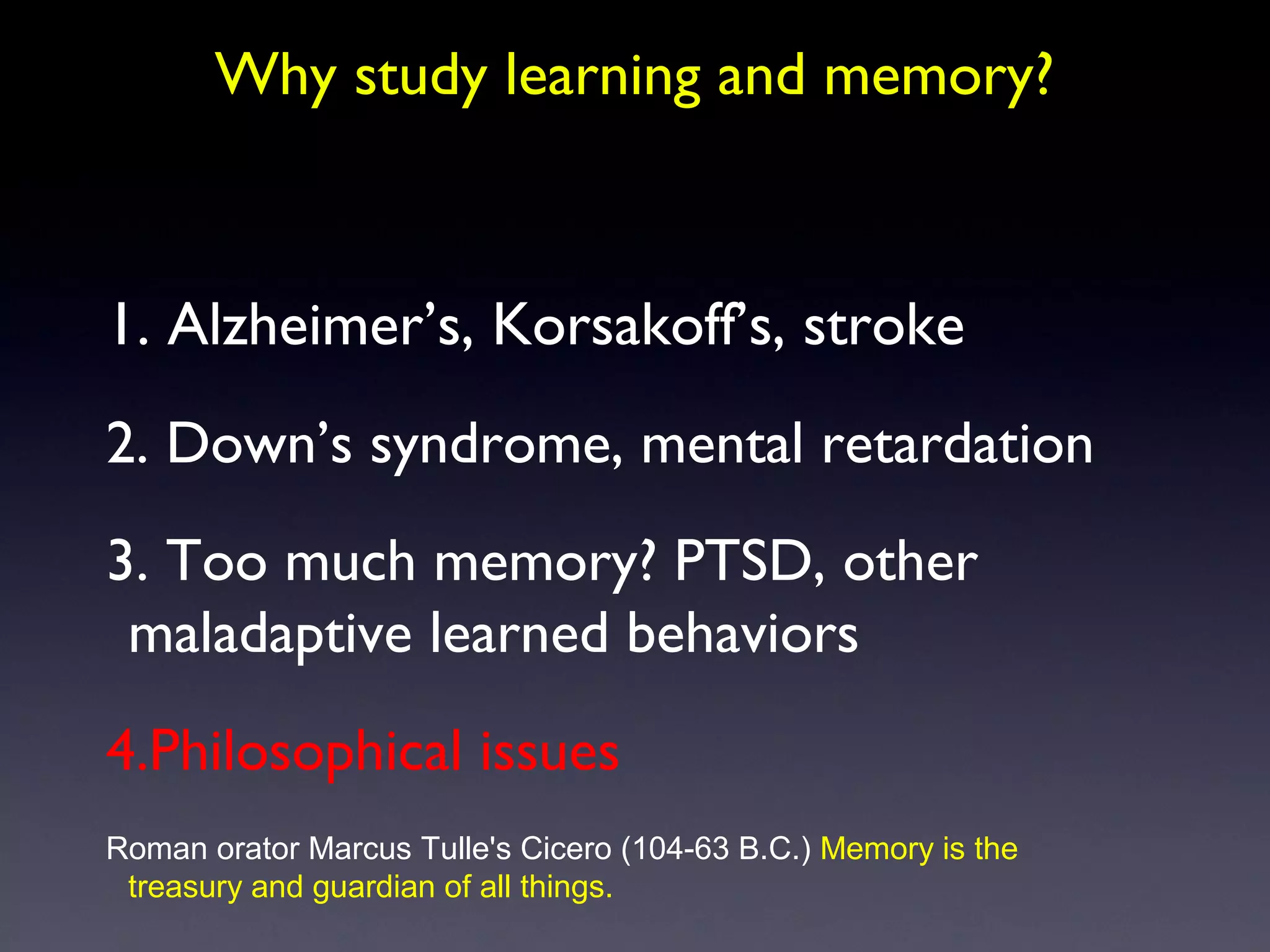 Think Science: Memory - Dr. Isabel Muzzio | PPT