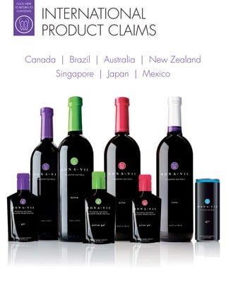 CLICK HERE




               INTERNATIONAL
TO RETURN TO
 CONTENTS




               PRODUCT CLAIMS
      Canada | Brazil | Australia | New Zealand
                Singapore | Japan | Mexico
 