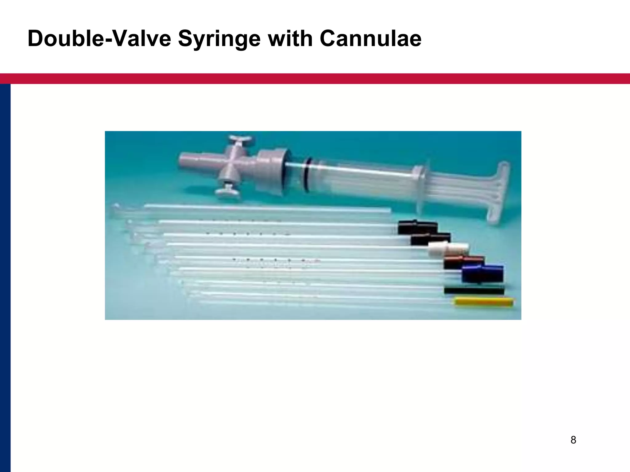 Double-Valve Syringe with Cannulae 
8 
 