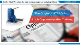 Bentley STAAD Pro solves the most complex design and analysis problems
 